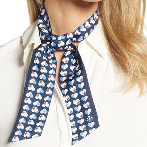 Tory Burch Heart Star Silk Neck / Purse Tie